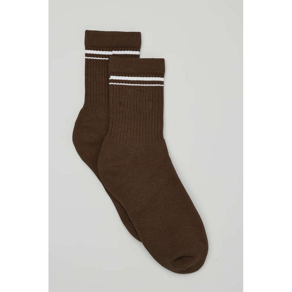 Double Bar Mid-Calf Solid Color Cotton Casual Fashion Street Unisex Trendy Couple Socks