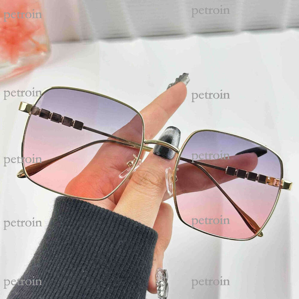 New Metal Trendy Korean Fashion Large Frame Slimming Street Style Internet Celebrity Driving Sunglasses for Men and Women