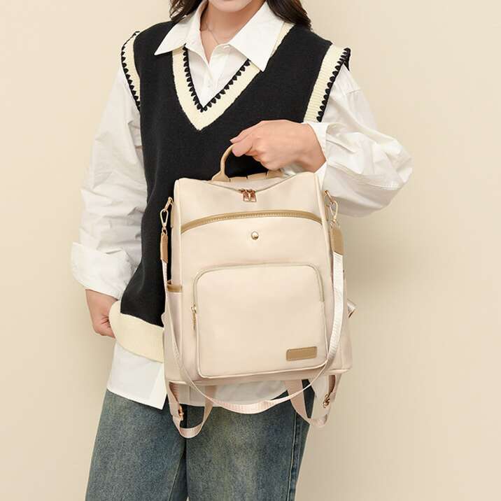 Women's New Soft Bags Designer Women Leather Texture Backpack Korean Version Fashion School Simple Solid Color Trendy Travel Bag