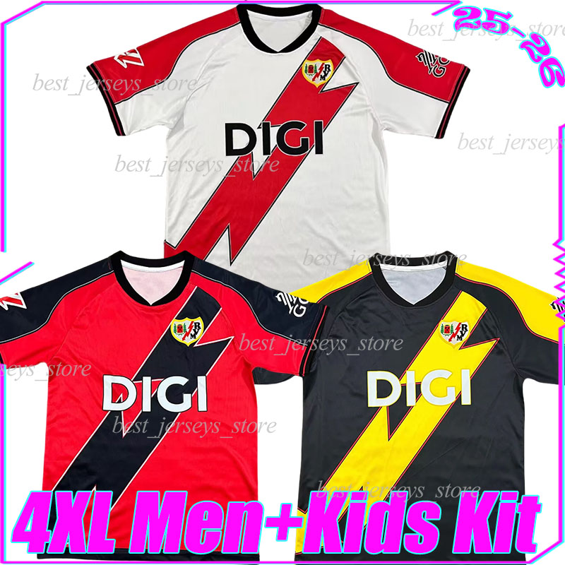 4XL 25/26 Rayo Vallecano 3rd Soccer Jerseys DE FRUTOS ISI ALVARO PATHEI. CISS OSCAR TREJO PEDRO DIAZ CAMELLO LOPEZ NTEKA men kids kits socks sets retro football shirts