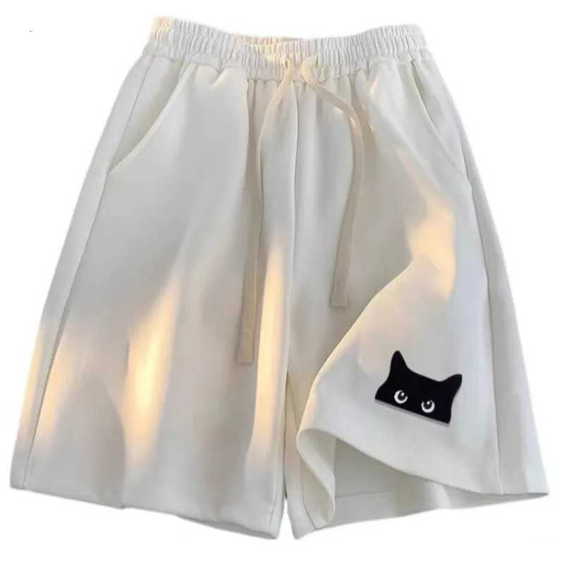 Temperament New Unbranded Minimalist Trend Black Cat Print Casual Shorts For Women Lazy And Versatile Fashion Y250814