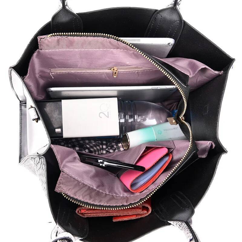 Crocodile Pattern Handbags Set Fashion Leather Crossbody Bags For Women Designer Large Capacity Tote Bag Sac A Main