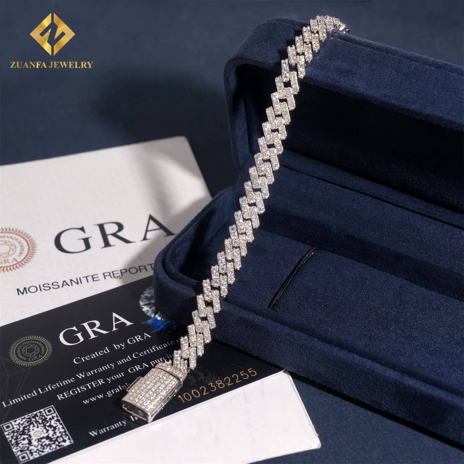 8mm 1 Row Moissanite Cuban Bracelet 925 Silver Fine Jewelry Iced Out Bracelet Hip Hop Bracelet