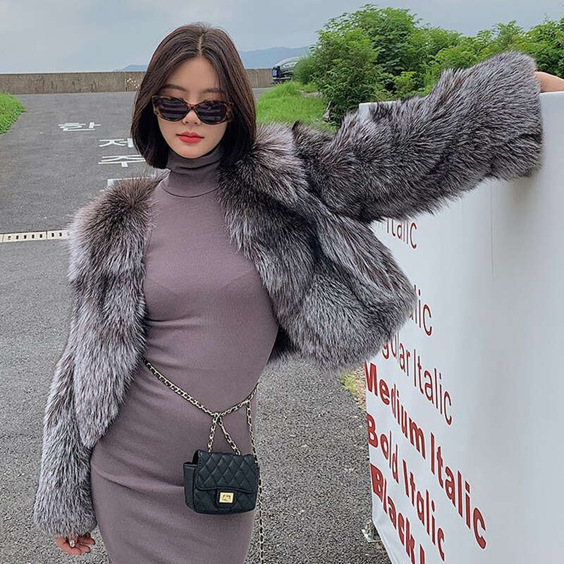 Fashion Warm Solid Color Faux Fur Coat Women Autumn New Hooded Long Sleeve Zipper Thicken Luxury Clothes Female