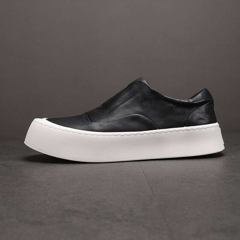 Casual Leather Made Of Men's Genuine Leather, Breathable, Wear-resistant, Versatile, Korean Style Trendy Shoes, White