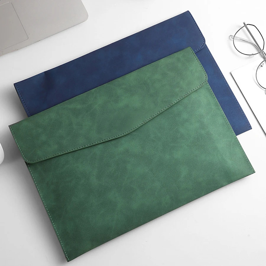 1pc Faux Leather Document Bag A4 Leather File Folder Simple Big Capacity Document Bag Bill File Bag Office Paper Organizer 250811