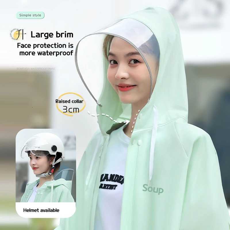 Long full-length anti rainstorm raincoat poncho for adults wearing electric cars Y250814