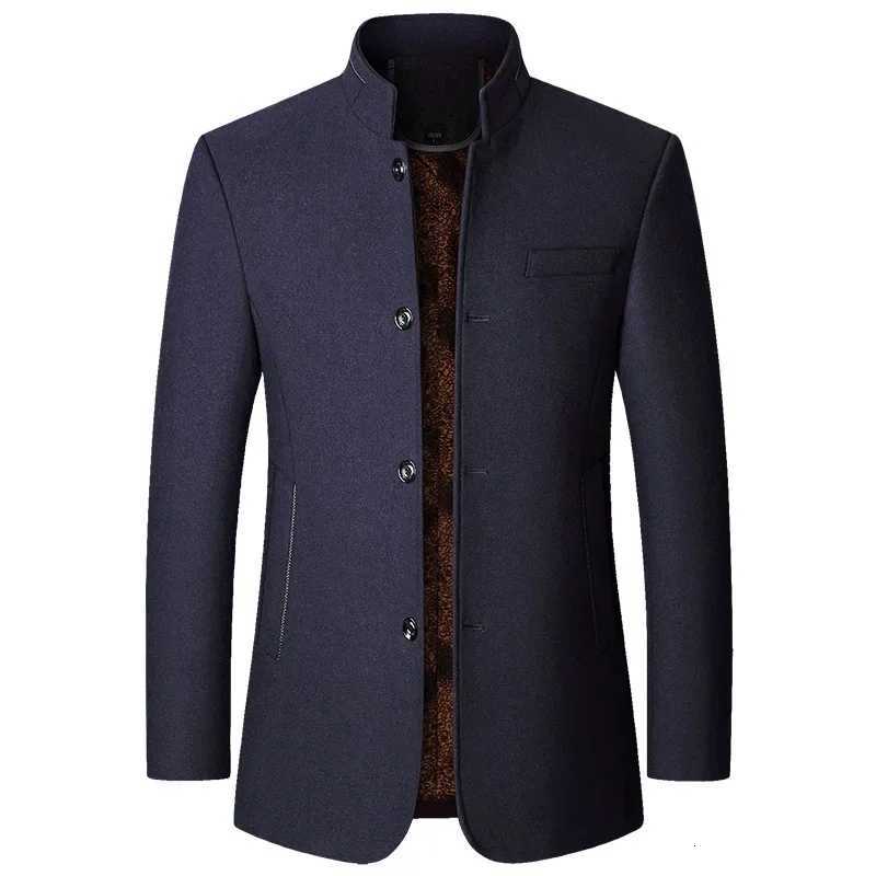 Men Fleece Woolen Blazers Jackets Cashmere Trench Coats Stand-up Collar Business Casual Suits Coats Men Winter Jackets Coats W250815