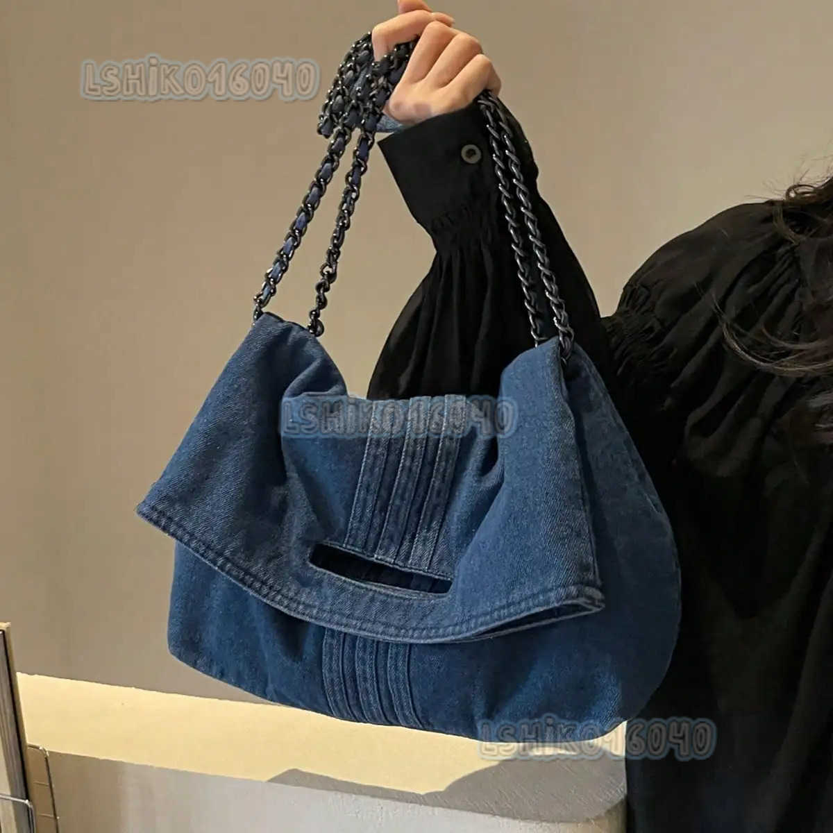 Large capacity fashionable and simple shoulder messenger bag lazy commuter style tote bag niche retro washed cloth bag H250814