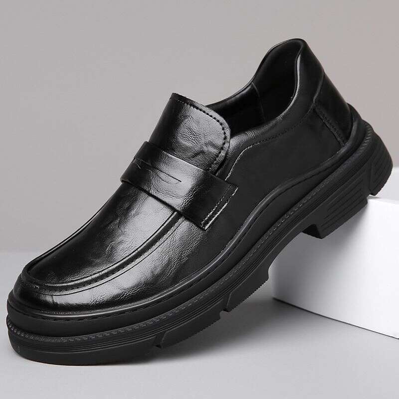 2025 New Casual Leather For Breathable, Formal, Business, Men, One Step Le Fu Shoes, Trendy Bean Shoes