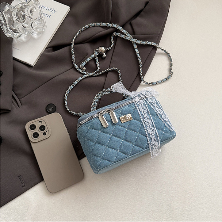 Fashion Women's Denim Charter Sewing Chain Makeup Bag Free Shipping Designer Versatile Mini Handbag Luxury Shoulder Crossbody Bag Casual Phone Ba