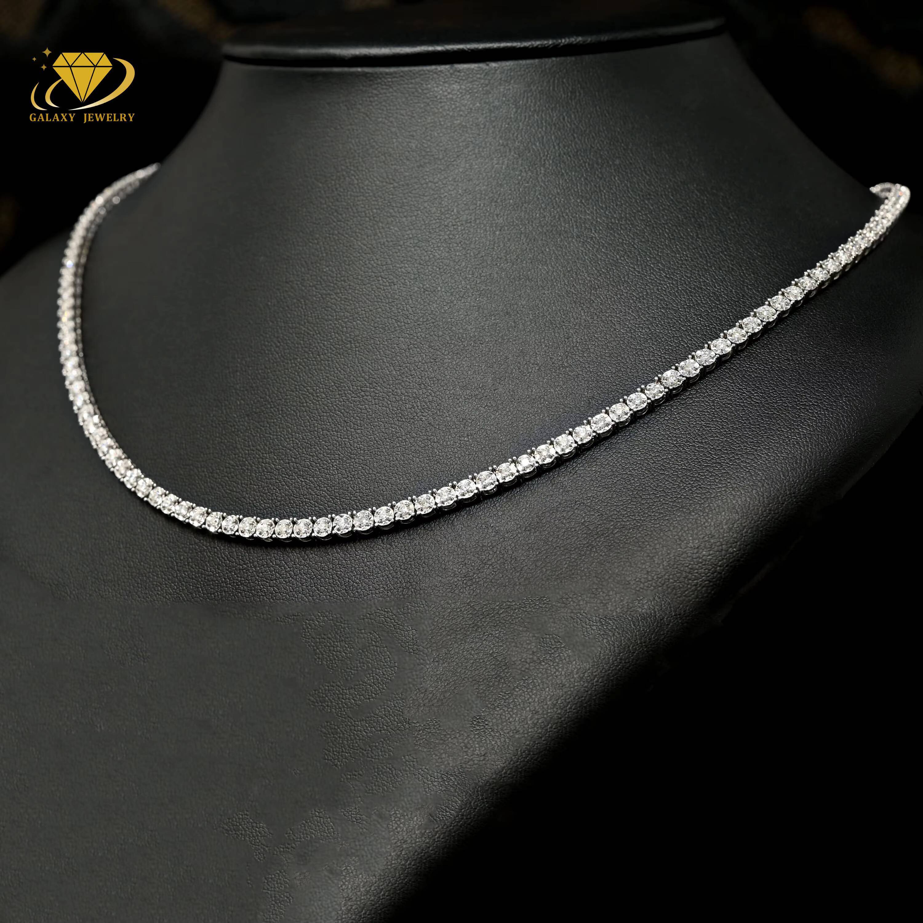 Fine Jewelry 3mm 4mm 5mm Tennis Chain Necklace Round Cut High Quality Moissanite Iced Out 925 Silver Tennis Chain Bracelet