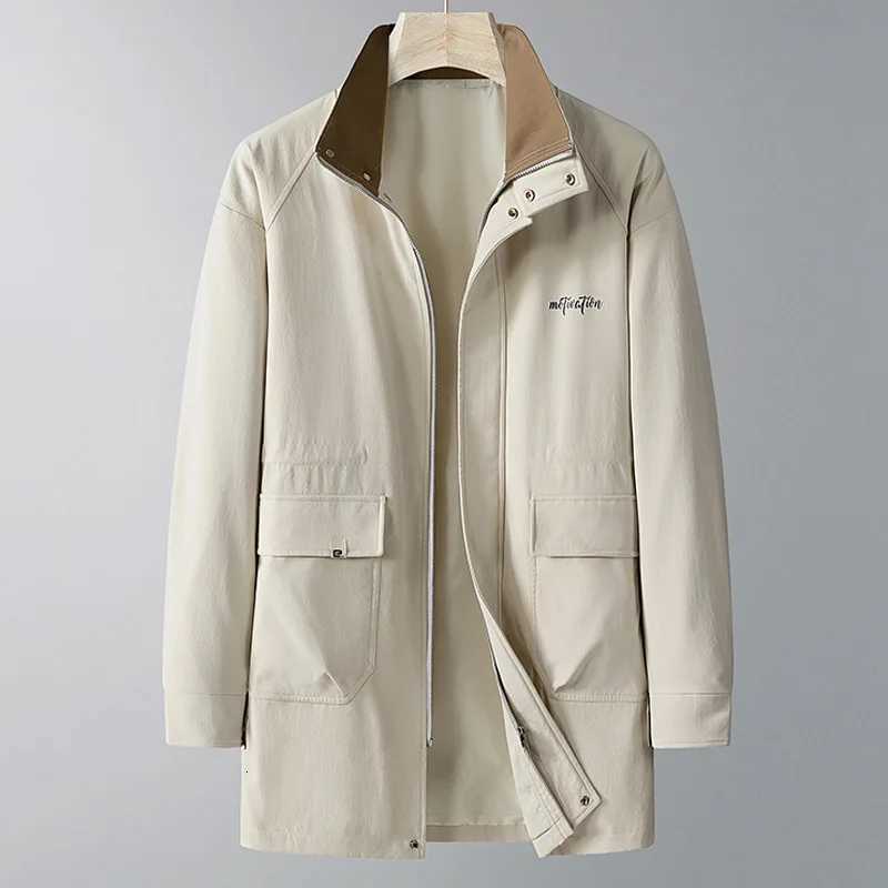 New arrival fashion super large medium to long windbreaker mens spring autumn casual coat plus sizes L-4XL 5XL 6XL 7XL 8XL 9XL W250815