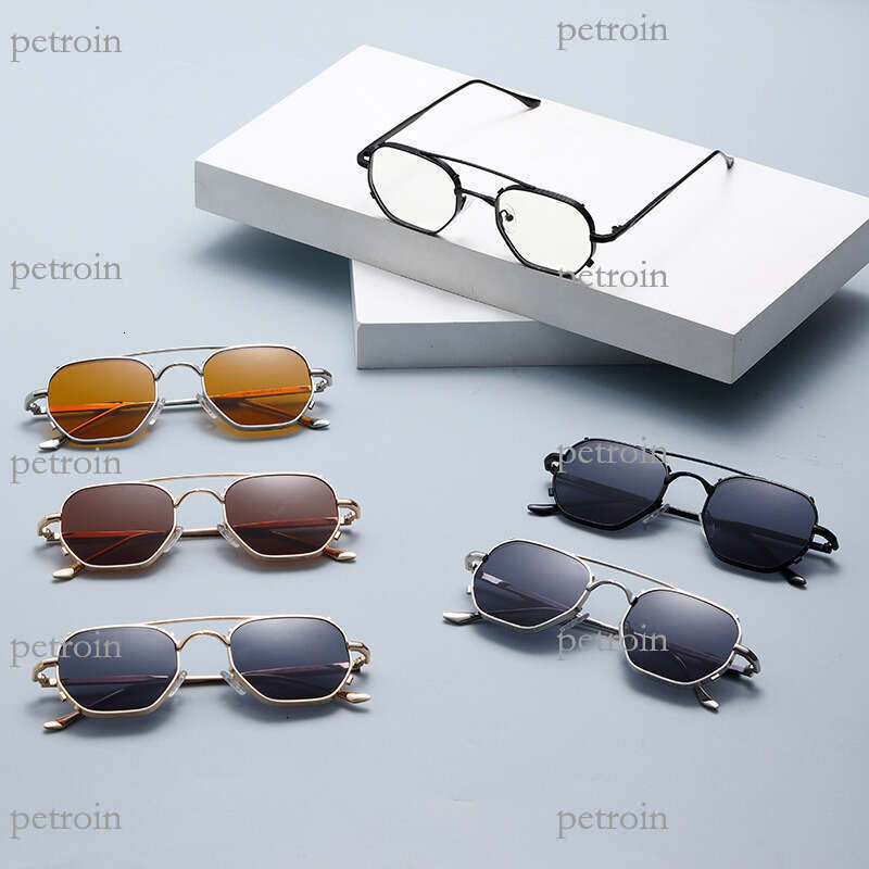 New Metal Fashion Double Bridge Trendy Versatile High-end Sunglasses Hot Sale