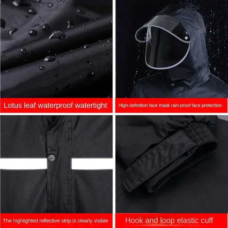 Full Body Raincoat And Rainpants Suit for Electric Bicycle Motorcycle Reflective Split Design for Takeaway Storm Protection Y250814