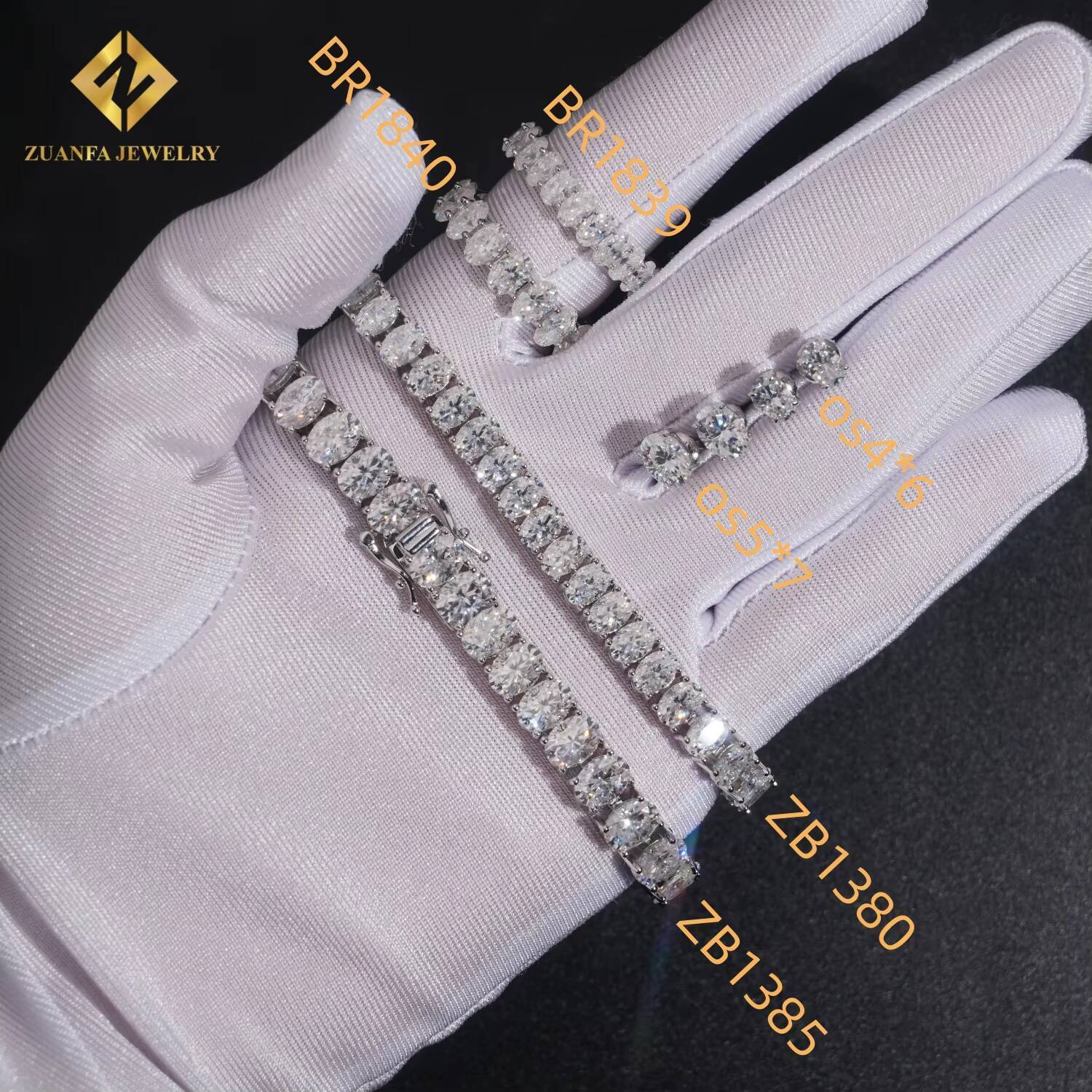 Fashion Wedding Ring VVS Ice Out Moissanite 925 Sterling Silver Oval Cut Rings Engagement Ring for Women Men