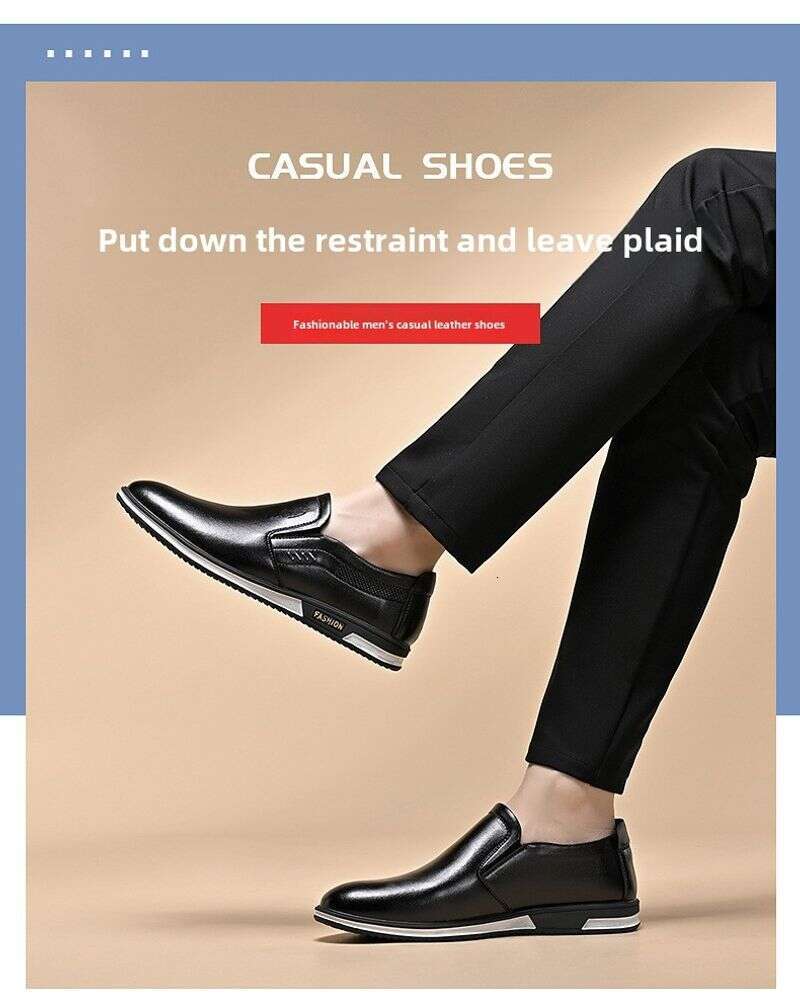 2023 Spring and Autumn Plus Size Men's British Leather Shoes