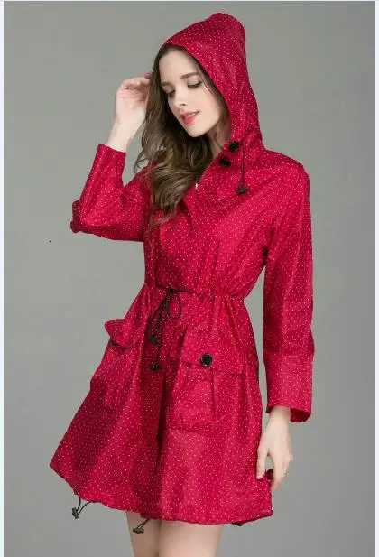 Fasshion Lightweight Women Raincoat Laydies Dress Style Rain Coat Breathable Outdoor Hiking Waterproof Rainwear 3 colors Y250814