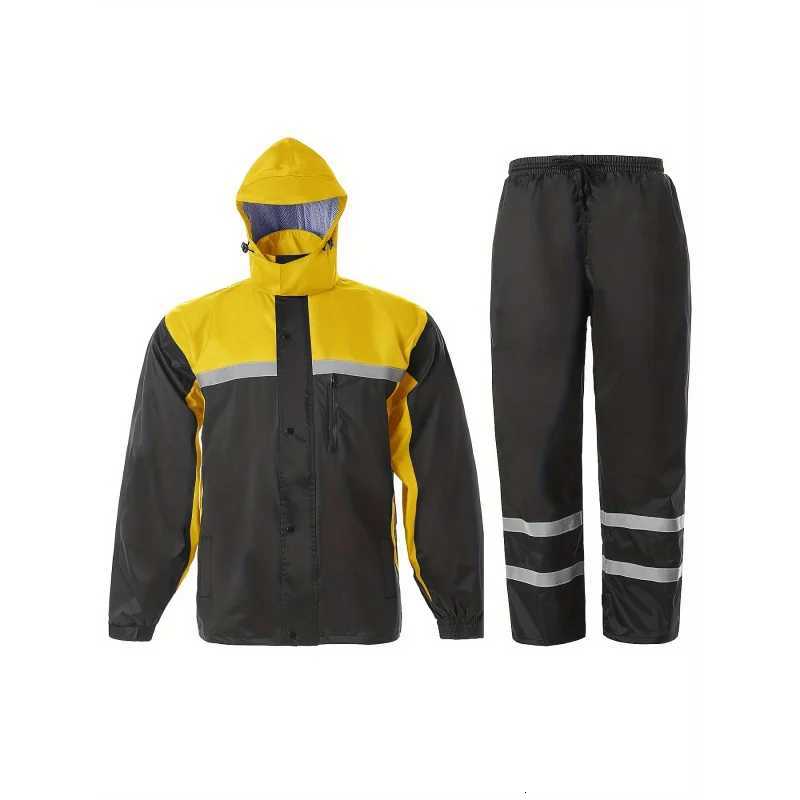 Mens Rain Suit High Visibility Reflective Work Rain Pants For All Sport Farm Fishing Motorcycle Y250814
