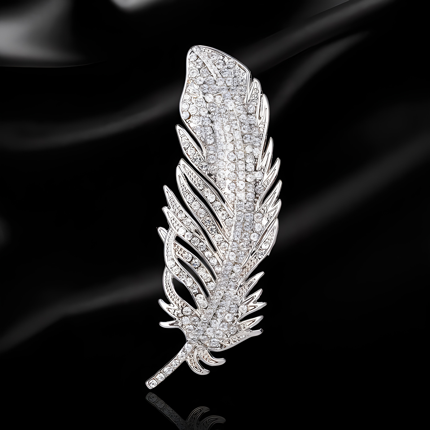 Designer brooch Elegant Zircon broche Version for Women Suit Cheongsam feather brooches ceremonial dress formal events Lapel Pins Birthday luxury Jewe