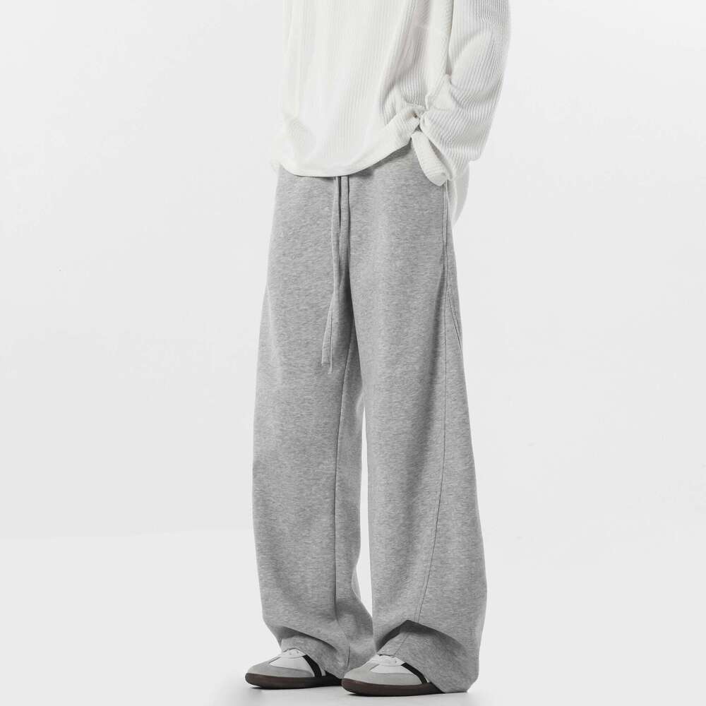 American High Street Scimitar Men's Autumn Trendy Brand Spliced Wide Leg Sports Sweatpants Versatile Straight Casual Pants B5