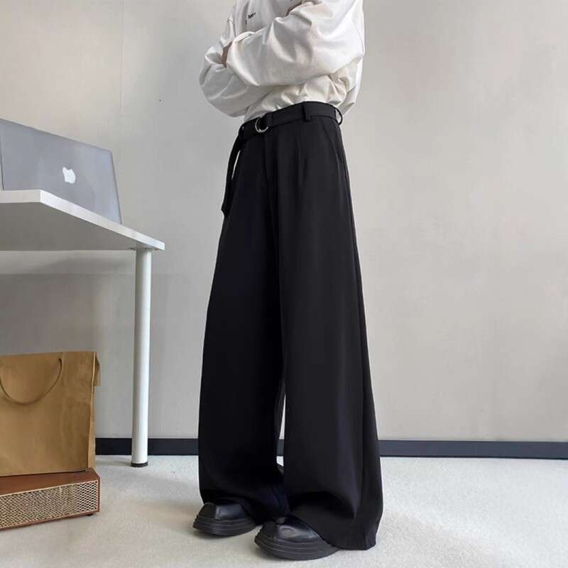 Cleanfit Scimitar Trousers Men Spring Loose High-End Casual Trendy American Style Draped Wide-Leg Pants B5