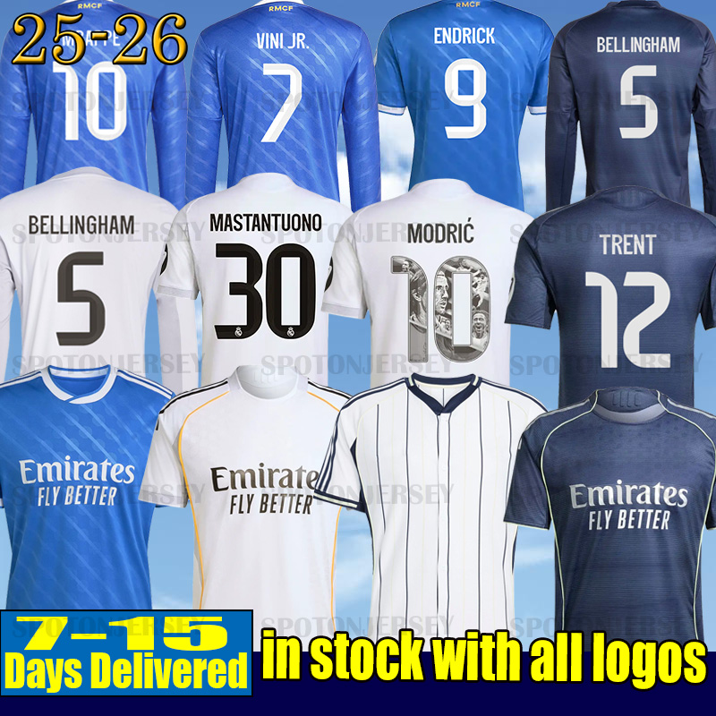 reals madrid soccer jersey 2025 2026 kit BELLINGHAM VINI JR ENDRICK REALS football shirt Player Version MODRIC RODRYGO camiseta kids kit MBAPPE jersey 25 26