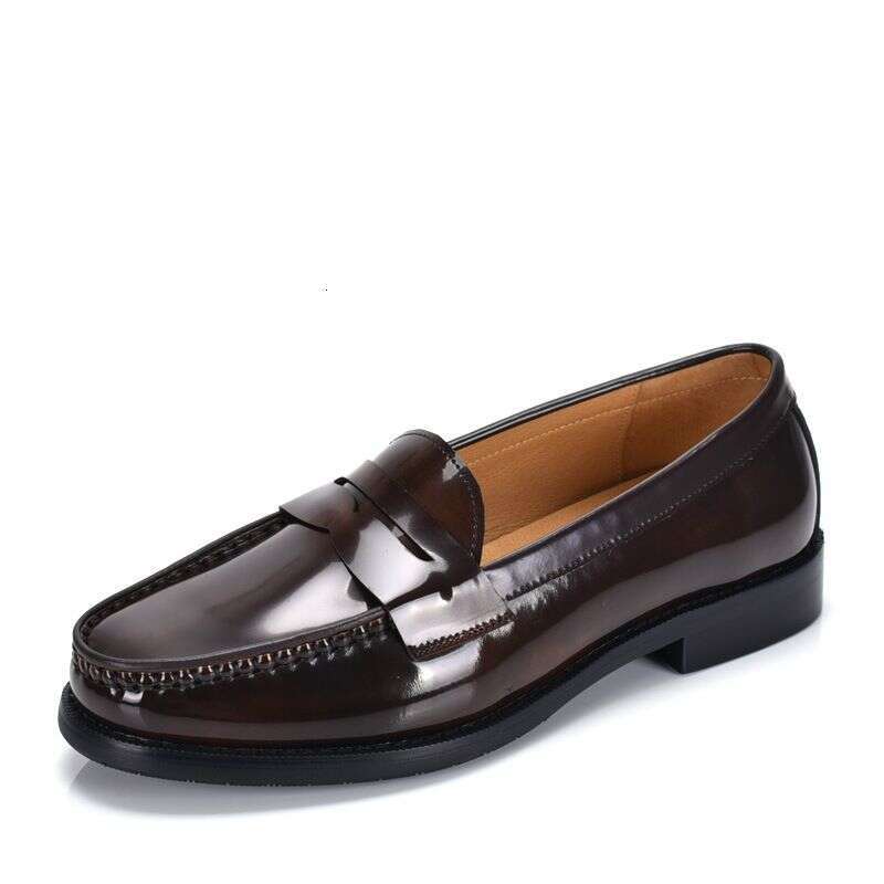 Summer New British Style Set Foot Shallow Mouth Loafers Men's Trendy Comfortable Breathable Genuine Business Casual