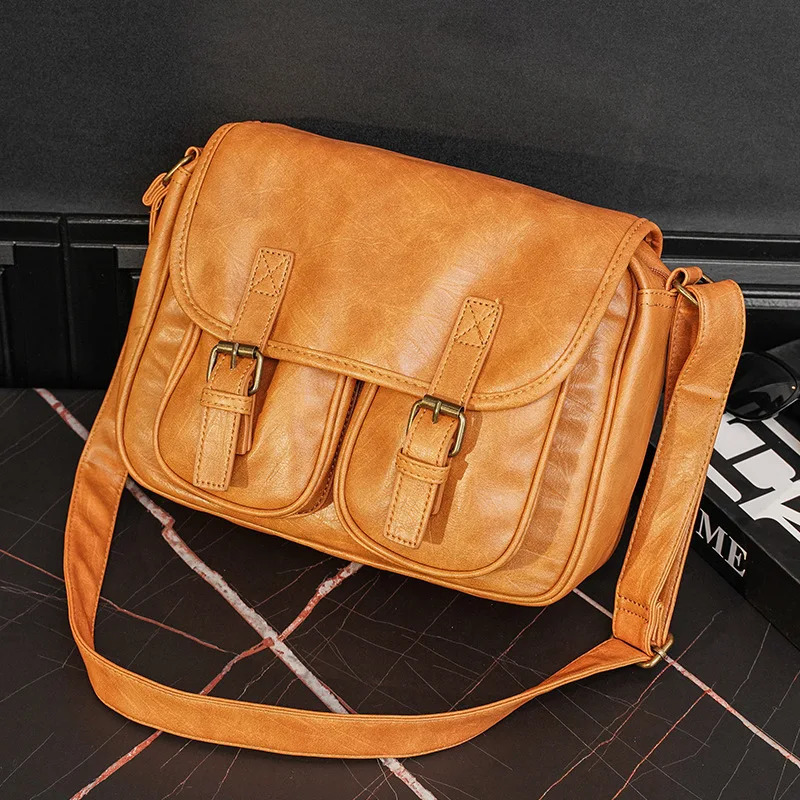 Fashion Japan Style Mens Messenger Bag Soft PU Leather Crossbody Messenger Bag Men Satchels Crossbody Bag Mens Shoulder Bags 250809