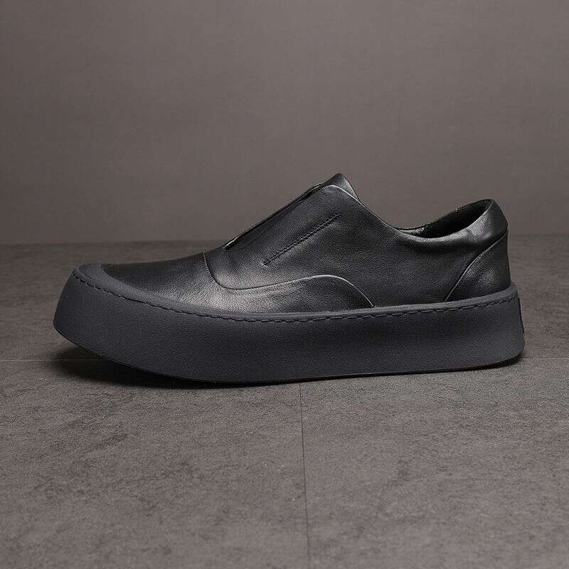 Casual Leather Made Of Men's Genuine Leather, Breathable, Wear-resistant, Versatile, Korean Style Trendy Shoes, White