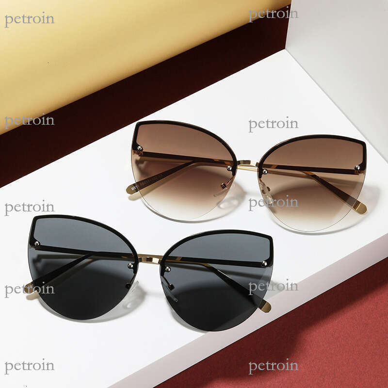 New Metal Half Frame Cat Eye Fashion Ins Sweet Street Style Vacation Modern Sunglasses Trend