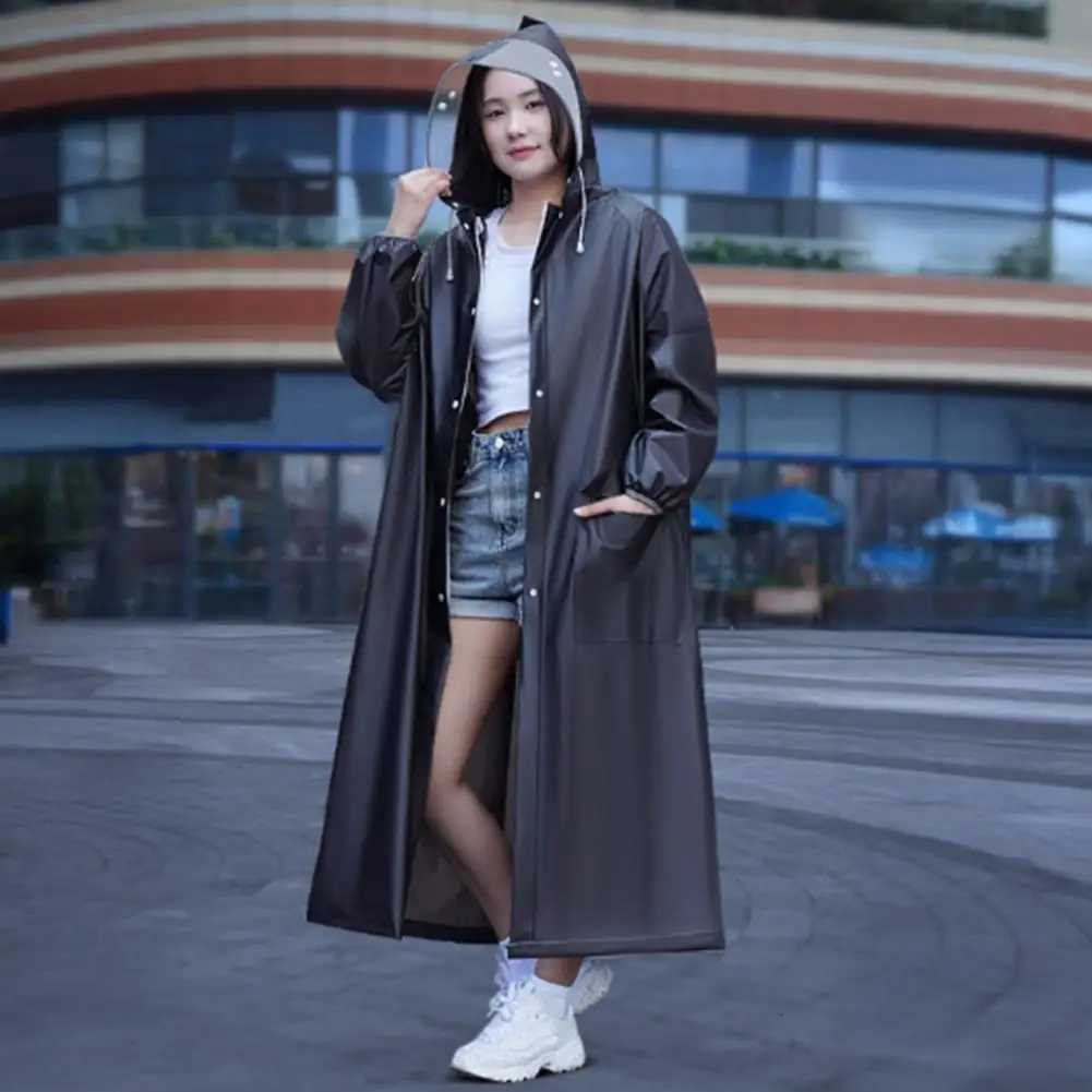 1Pc Waterproof Raincoat Elastic Cuff Raincoat Ultralight Waterproof Hooded Raincoat Portable Outdoor Travel Poncho for Adults Y250814