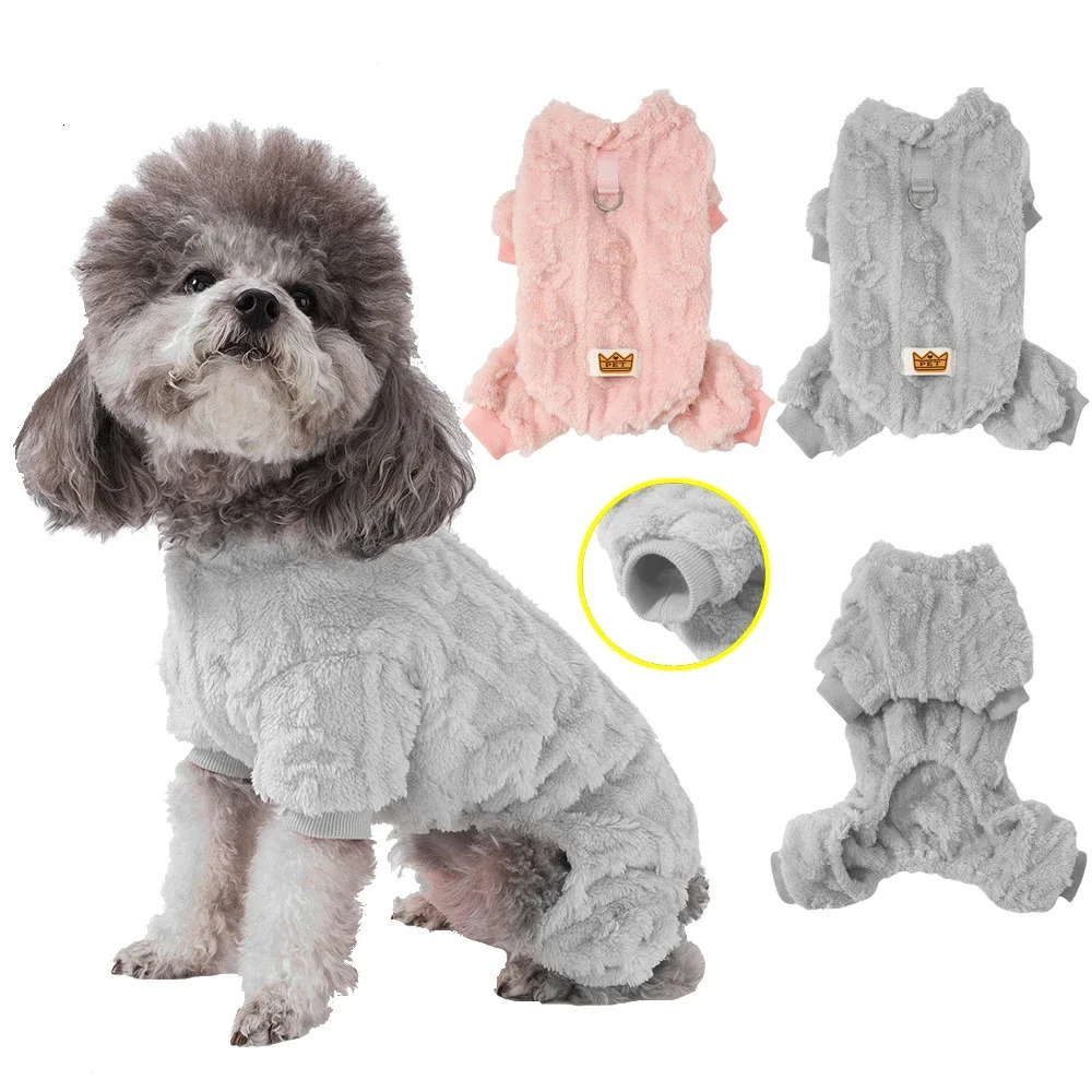 Winter Fleece Warm Dog Cloth Soft Cozy Puppy Jumpsuit Plush Dring Overall For Small Medium Pet Vest Coat for Cat 250814