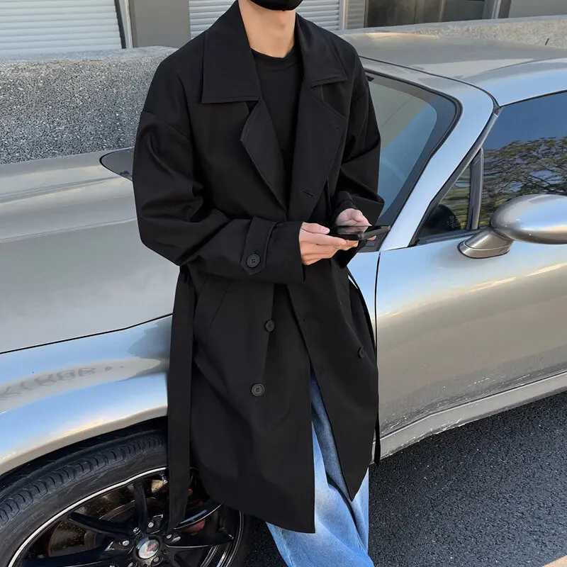 2025 Autumn Long Style Coat Men Fashion Male Trench Coat Mens Casual Windbreakers Male Good Quality Jackets Men Size M-4XL W250815