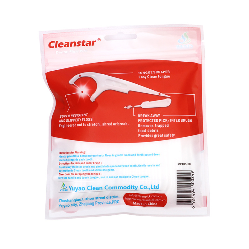 Dental floss, 90-count bag, family-sized, home use, dental floss sticks, disposable dental floss sticks