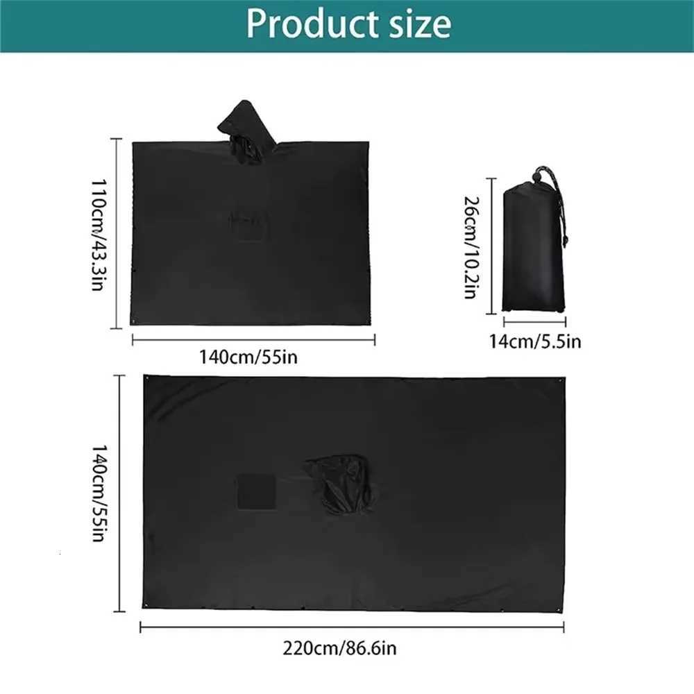 New 3 in 1 Outdoor Raincoat Hooded Sleeve Waterproof Rain Cover Lightweight Multifunction Outdoor Rainwear Hiking Travel Y250814