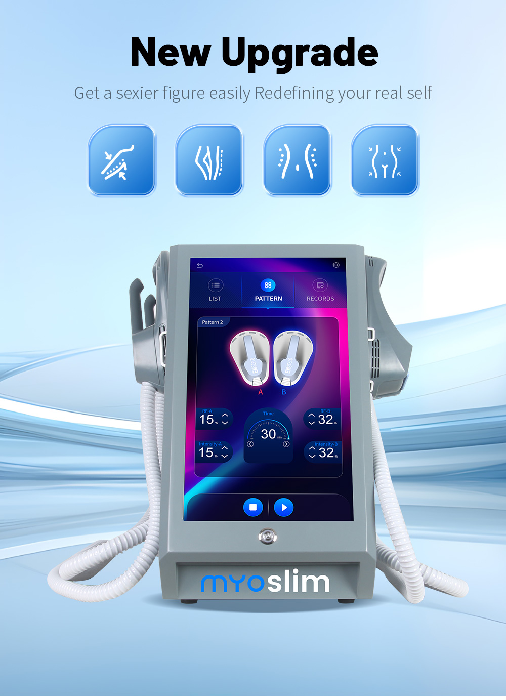 EMS 6500W NEO Body Slimming Nova Fat Burning Muscle Body Sculpting Electromagnetic Stimulate Therapy Equipment