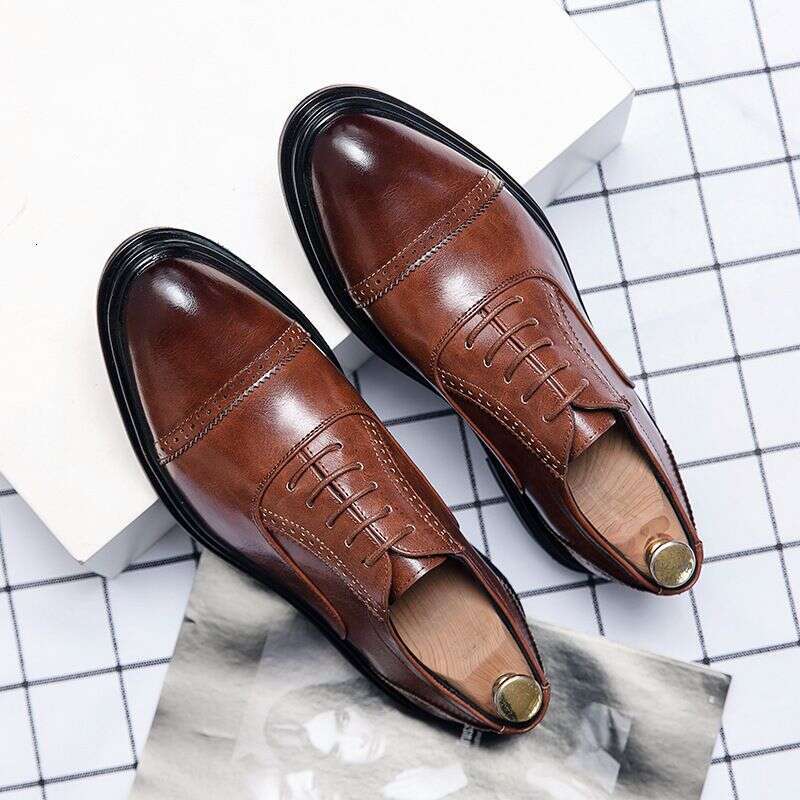 Formal Business British Style Height Increasing Pointed Toe Men's Suit Leather Spring Autumn New Wedding Shoes