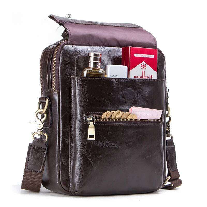 new genuine leather messenger men casual shoulder male flap bag brand crossbody bags for 9.7" Ipad