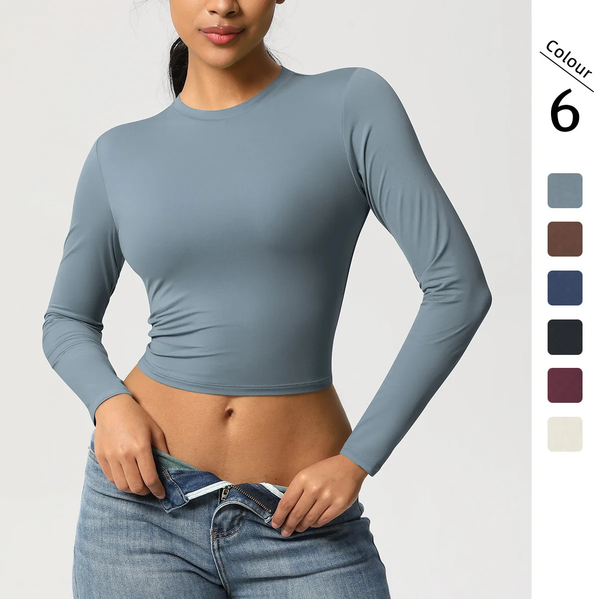 Women Yoga Shirts Quick Dry Long Sleeve Shirt Running Gym Top breathable Clothing Leisure Crop Sportswear 250814