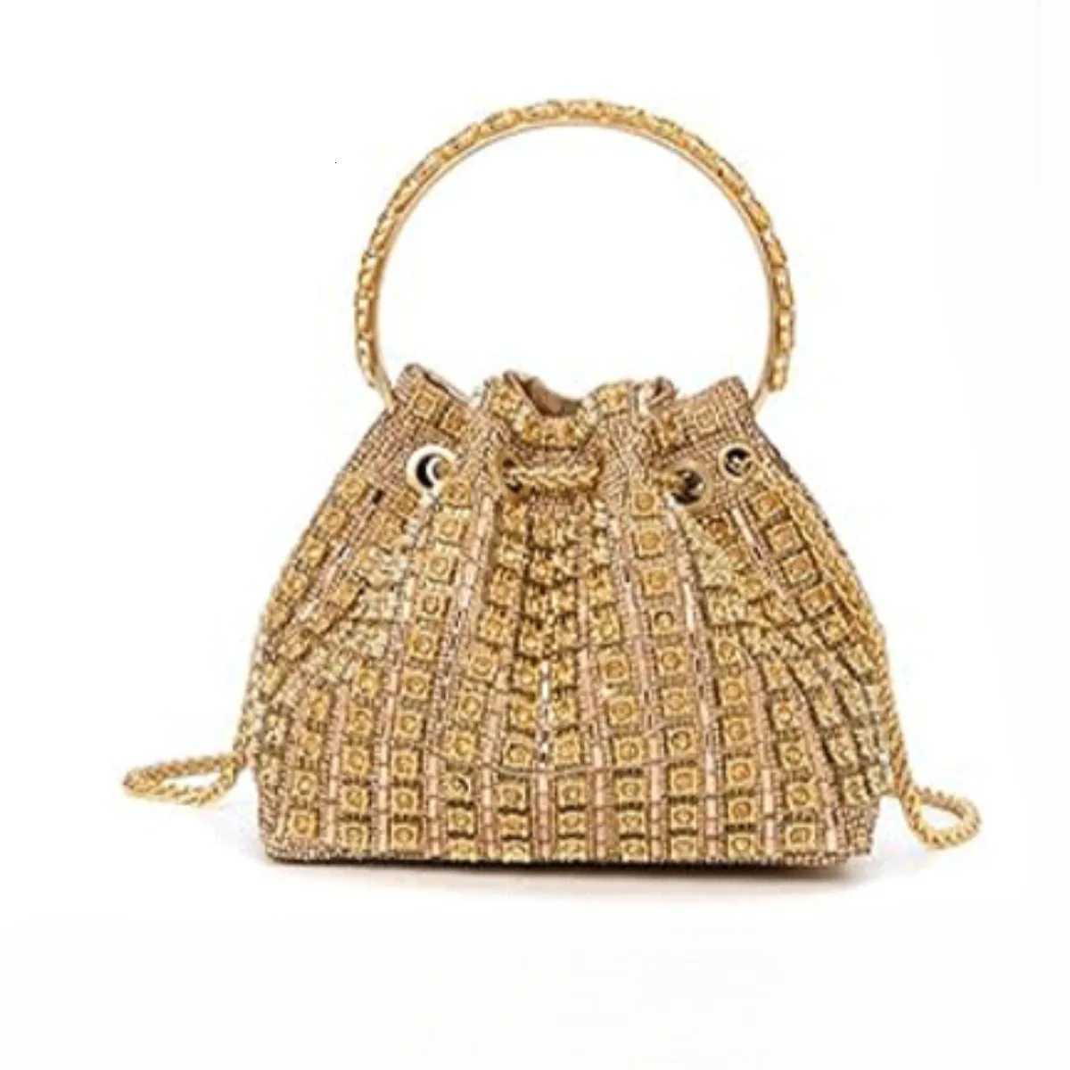 JIOMAY Womens 2025 Fashion Light Banquet Bag with Charm Diamond Inlaid Handbag Fashion Full Diamond Bucket Bag Z250815
