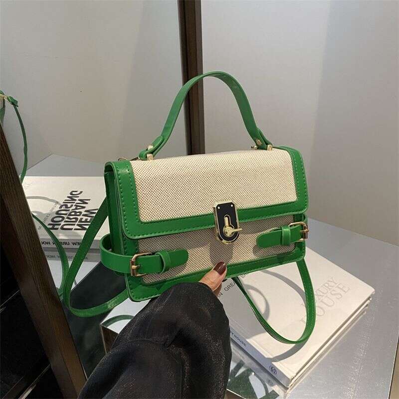 Contrast Color Stylish Ins Hand Held Single Shoulder Crossbody Women's Small Square Bag