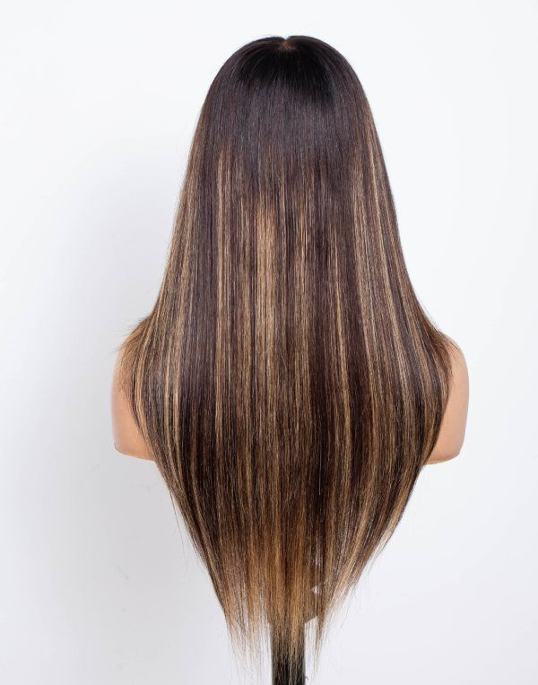 13x4 Straight Lace Front Wig Human Hair 360 Full Lace Wig Wear And Go Glueless Layered Cut Wig With Bang HD Lace Frontal Wig Synthetic For Black Women