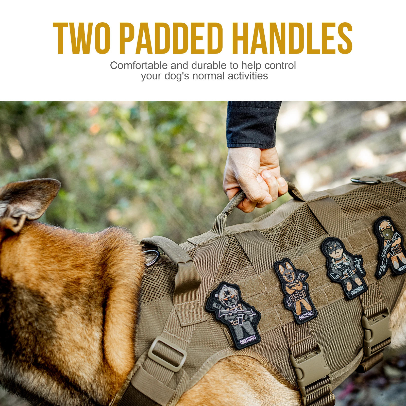 OneTigris Aire Mesh NoPull Dog Harness Tactical Service Vest Military Style Clothes with Handles for Walking Training 250814