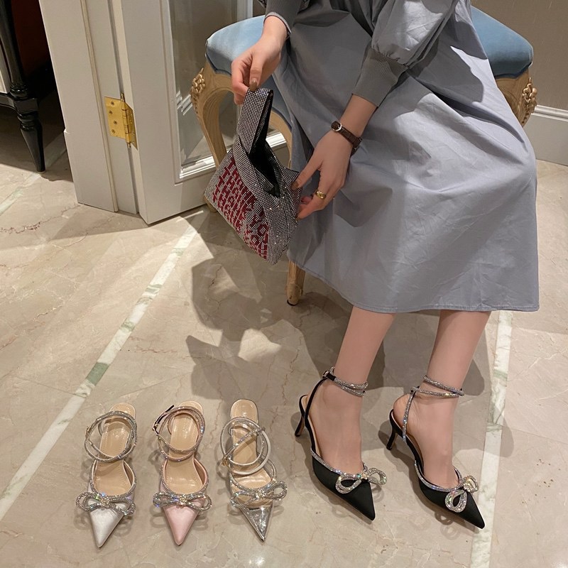 NEW free shipping High Heels & Bag Set: Pointed Toe, Elegant Wedding Party hot Shoes for Women, 2024 Fashion