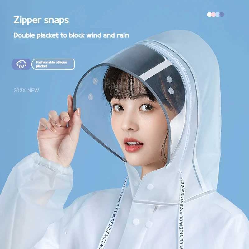 Transparent Windproof Bicycle Motorcycle Raincoat Woman Rain Poncho Impermeable EVA Hiking Raincoats For Man Rainwear Y250814