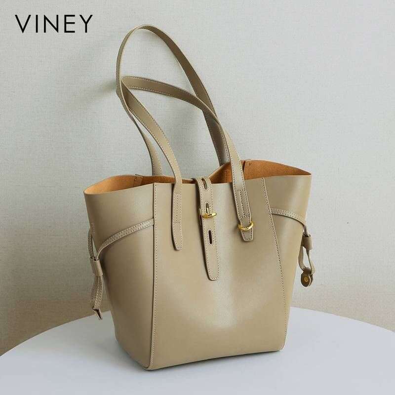 VINEY 2025 Spring And Summer Trendy Genuine Leather Hand-Held Shoulder Large Capacity Fashion Tote Women's Bag