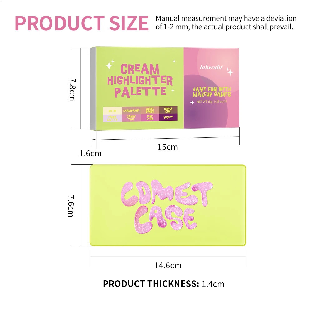 High Gloss Cement Case Cream Palette Set Makeup Matte Shimmer Finishes with Pink Brown Nude Tones Long-Lasting Curve Case 250814