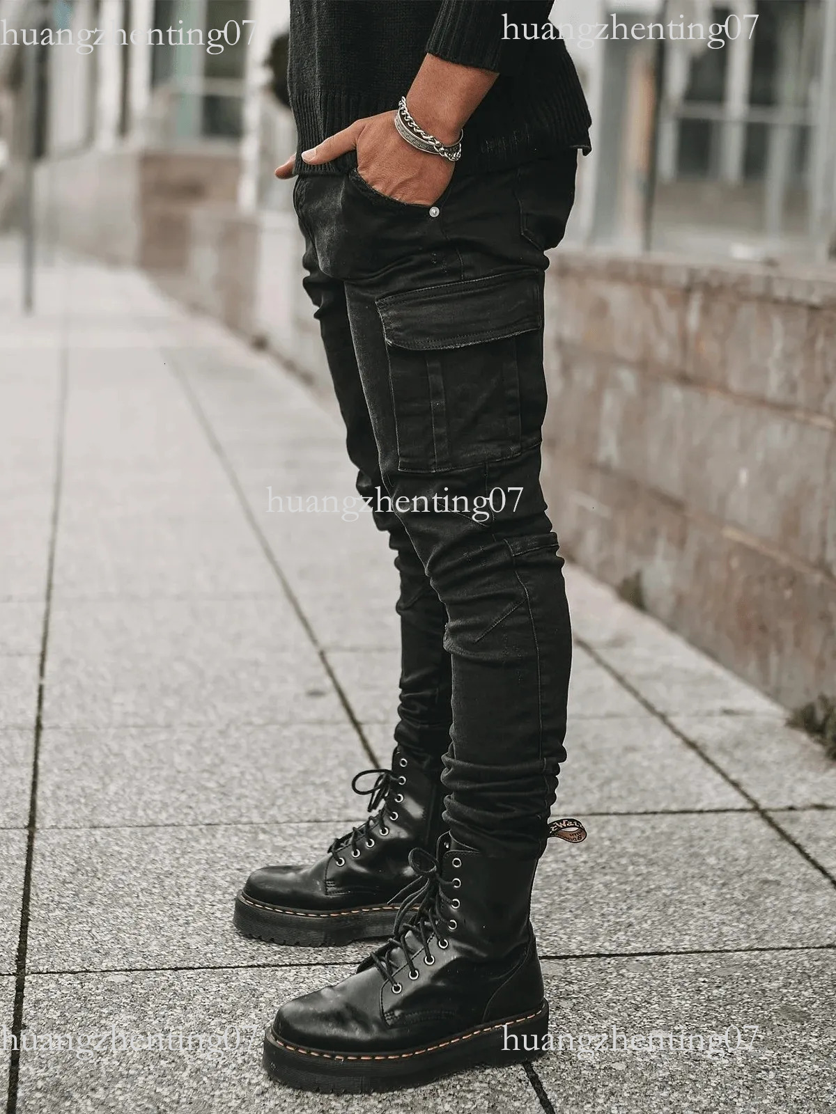 Jeans Male Pants Casual Cotton Denim Trousers Multi Pocket Cargo Men Fashion Style Pencil Side Pockets Z260315