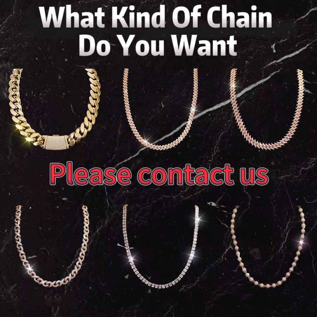 High Quality Moissanite Chain Custom 4mm 6mm 7mm Rope Chain Hiphop 925 Silver Moissanite Rope Chain for Men